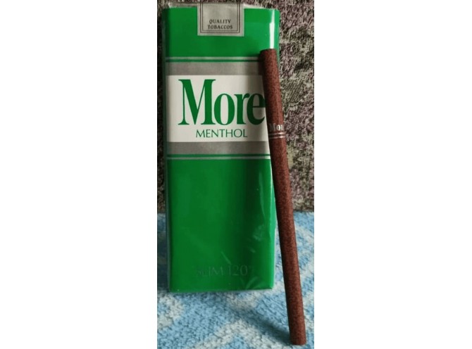 МОРЕ ЗЕЛЕНЫЕ 120 ММ ПАЧКА (ШВЕЙЦАРИЯ) - MORE GREEN MENTHOL PACK 120S 